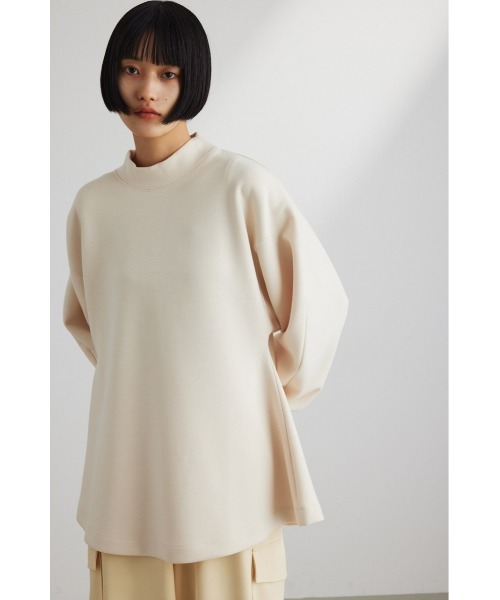 STYLEMIXER(スタイルミキサー)の「シルキーカットフォルムトップ(Tシャツ/カットソー・レディース・ブラック/アイボリー/ライトカーキ・FREE)」の4枚目の写真