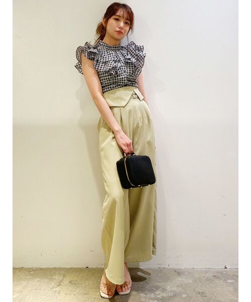 dazzlin（ダズリン）の「フラッピングワイドパンツ（その他パンツ・レディース・ブラック/グリーン/グレー・SMALL/MEDIUM）」の4枚目の写真