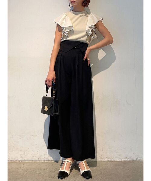 dazzlin（ダズリン）の「フラッピングワイドパンツ（その他パンツ・レディース・ブラック/グリーン/グレー・SMALL/MEDIUM）」の6枚目の写真