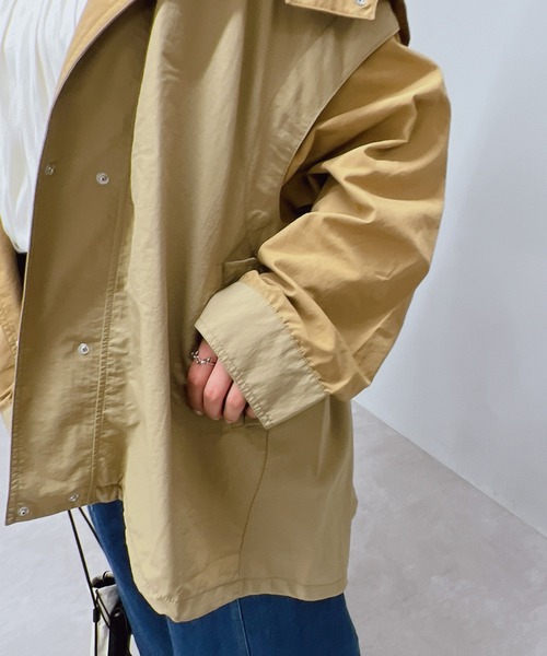 un dix cors(アンディコール)の「バイカラーマルチウェイマウンテンパーカー(マウンテンパーカー・レディース・ベージュ/グレイッシュベージュ・FREE)」の15枚目の写真