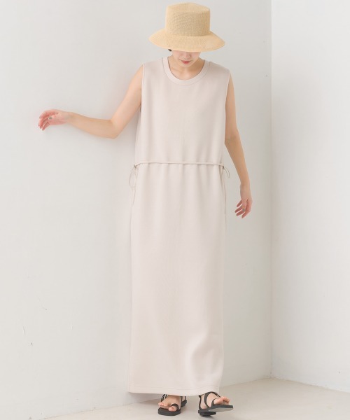 OMNES（オムネス）の「ソフトダンボールウエストドローコードワンピース（ワンピース・レディース・オリーブ/ピンク/アイボリー/ブラック・FREE）」の13枚目の写真