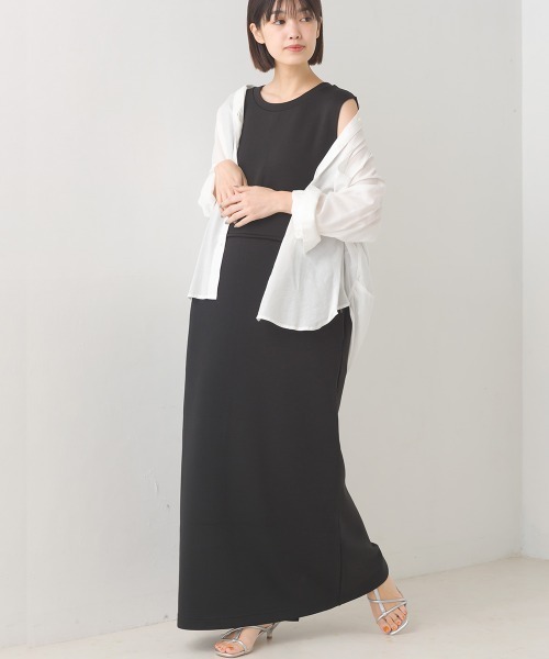 OMNES（オムネス）の「ソフトダンボールウエストドローコードワンピース（ワンピース・レディース・オリーブ/ピンク/アイボリー/ブラック・FREE）」の16枚目の写真