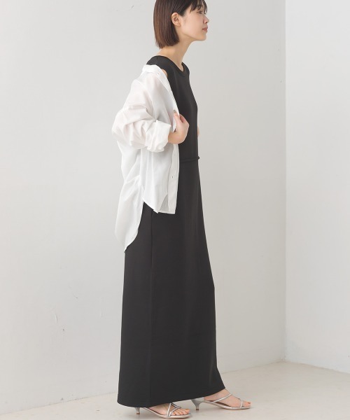 OMNES（オムネス）の「ソフトダンボールウエストドローコードワンピース（ワンピース・レディース・オリーブ/ピンク/アイボリー/ブラック・FREE）」の17枚目の写真