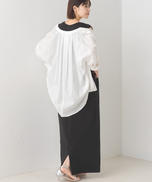 OMNES（オムネス）の「ソフトダンボールウエストドローコードワンピース（ワンピース・レディース・オリーブ/ピンク/アイボリー/ブラック・FREE）」の18枚目の写真