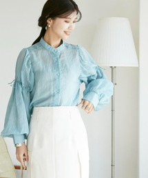 OMNES | シアーストライプキャンディーショルダーブラウス(シャツ/ブラウス)