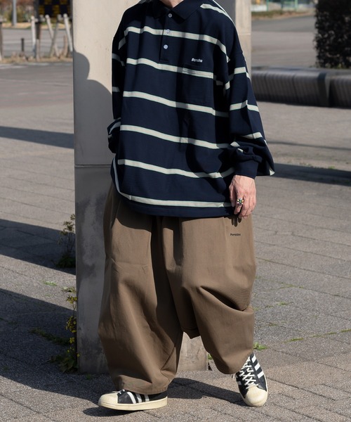 Perushu（ペルーシュ）の「レトロカノコボーダーポロ（ポロシャツ・メンズ・ピンク系その他/ブラック/ネイビー・MEDIUM/LARGE）」の7枚目の写真