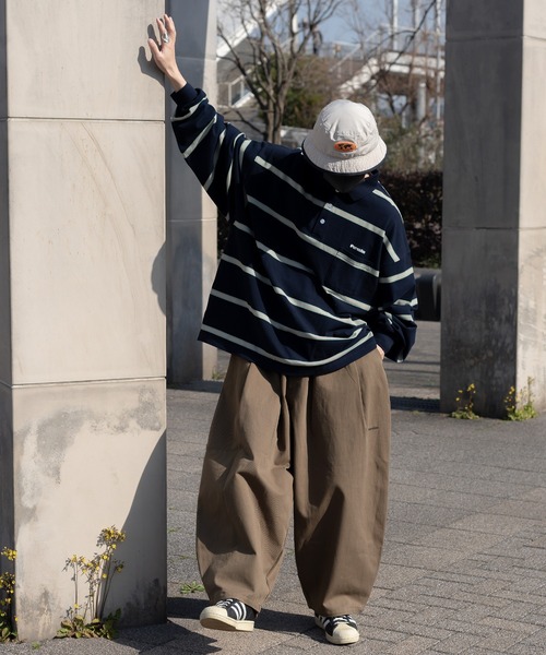 Perushu（ペルーシュ）の「レトロカノコボーダーポロ（ポロシャツ・メンズ・ピンク系その他/ブラック/ネイビー・MEDIUM/LARGE）」の10枚目の写真