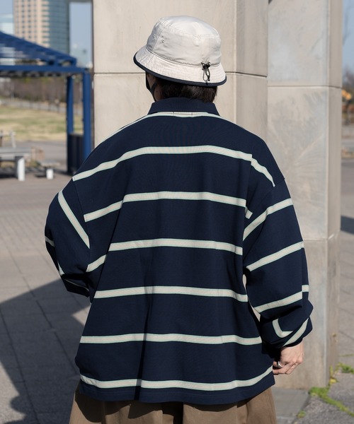 Perushu（ペルーシュ）の「レトロカノコボーダーポロ（ポロシャツ・メンズ・ピンク系その他/ブラック/ネイビー・MEDIUM/LARGE）」の6枚目の写真