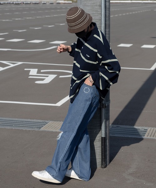 Perushu（ペルーシュ）の「レトロカノコボーダーポロ（ポロシャツ・メンズ・ピンク系その他/ブラック/ネイビー・MEDIUM/LARGE）」の21枚目の写真