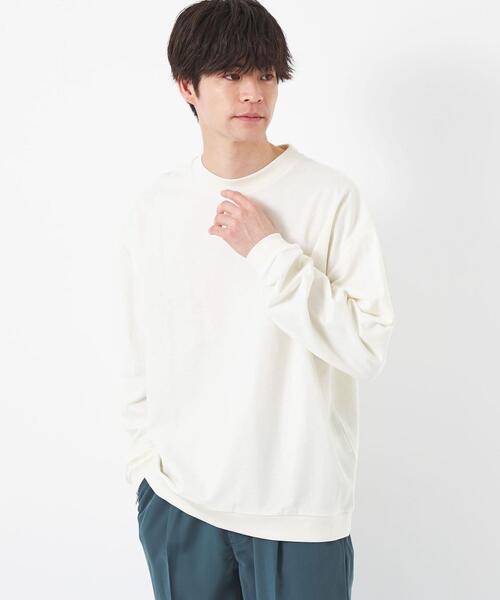 green label relaxing(グリーンレーベルリラクシング)の「ハイゲージ スウェット クルーネック ロングスリーブ トップス(Tシャツ/カットソー・メンズ・ライトブルー/オフホワイト/ダークブラウン/ダークグリーン・M/L/S/XL)」の2枚目の写真