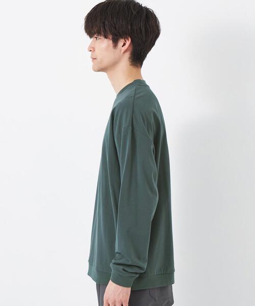 green label relaxing(グリーンレーベルリラクシング)の「ハイゲージ スウェット クルーネック ロングスリーブ トップス(Tシャツ/カットソー・メンズ・ライトブルー/オフホワイト/ダークブラウン/ダークグリーン・M/L/S/XL)」の15枚目の写真