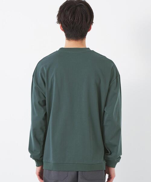 green label relaxing(グリーンレーベルリラクシング)の「ハイゲージ スウェット クルーネック ロングスリーブ トップス(Tシャツ/カットソー・メンズ・ライトブルー/オフホワイト/ダークブラウン/ダークグリーン・M/L/S/XL)」の5枚目の写真