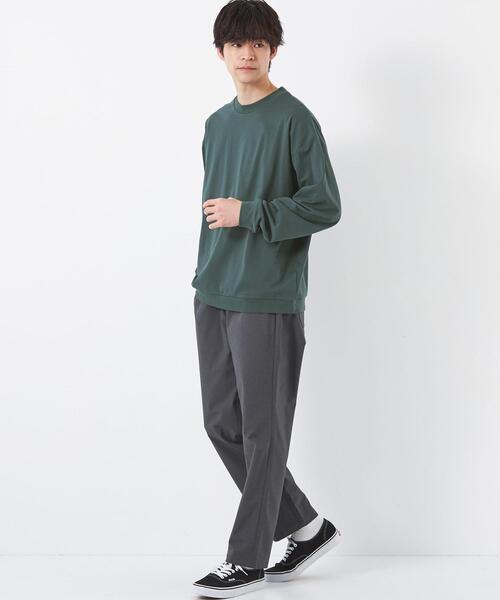 green label relaxing(グリーンレーベルリラクシング)の「ハイゲージ スウェット クルーネック ロングスリーブ トップス(Tシャツ/カットソー・メンズ・ライトブルー/オフホワイト/ダークブラウン/ダークグリーン・M/L/S/XL)」の11枚目の写真