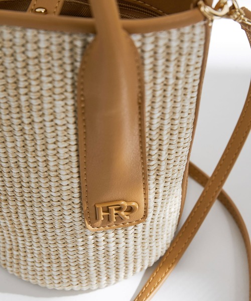 ROPE'（ロペ）の「【雑誌掲載】ラフィアライクシートミニバッグ（ハンドバッグ・レディース・ブラック/ベージュ・FREE）」の3枚目の写真