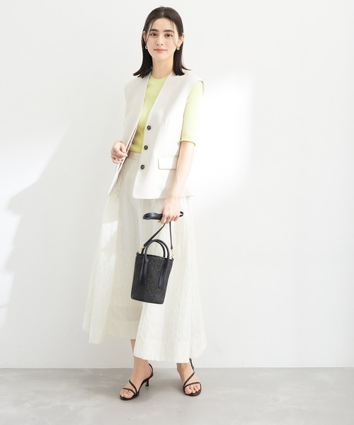 ROPE'（ロペ）の「【雑誌掲載】ラフィアライクシートミニバッグ（ハンドバッグ・レディース・ブラック/ベージュ・FREE）」の7枚目の写真