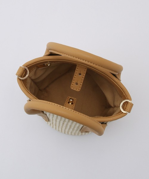 ROPE'（ロペ）の「【雑誌掲載】ラフィアライクシートミニバッグ（ハンドバッグ・レディース・ブラック/ベージュ・FREE）」の9枚目の写真