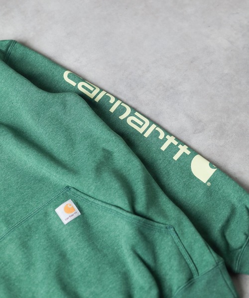 パーカー 「W」「it」「UT20」「Carhartt」SLEEVE LOGO HOODED SWEAT SWEATSHIRTS レディース メンズ セール】【W】【it】【UT20】【Carhartt】SLEEVE LOGO HOODED