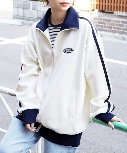 tiptop(ティップトップ)の「オーバルロゴトラックブルゾン(ブルゾン・レディース・ネイビー/アイボリー/ブラック/ホワイト系その他・FREE)」の20枚目の写真