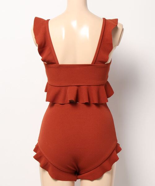 Ritzy（リッツィー）の「お気に入り54,000人突破！フリルハイウエスト セットアップビキニ 水着（水着・レディース・ブラック/オレンジ/ベージュ/ブラウン/ピンク/ホワイト/グリーン/カーキ・M/L/XL）」の22枚目の写真