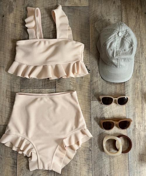 Ritzy（リッツィー）の「お気に入り54,000人突破！フリルハイウエスト セットアップビキニ 水着（水着・レディース・ブラック/オレンジ/ベージュ/ブラウン/ピンク/ホワイト/グリーン/カーキ・M/L/XL）」の4枚目の写真