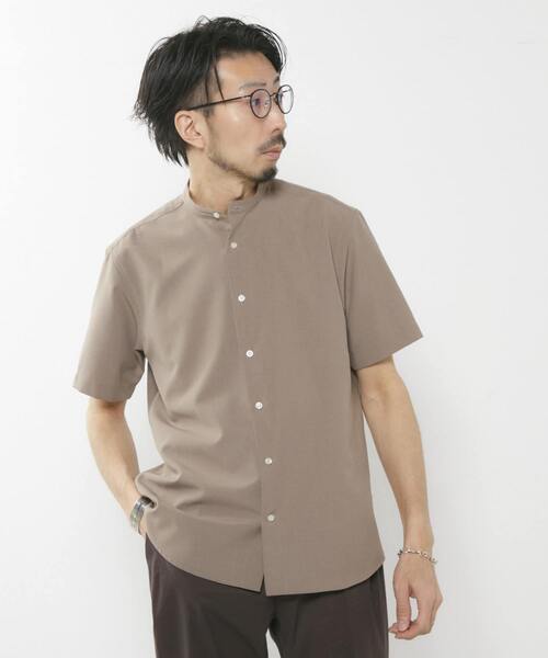 MEN'S MELROSE(メンズメルローズ)の「エステルシャンブレーバンドカラーシャツ(シャツ/ブラウス・メンズ・ベージュ/ネイビー/ホワイト/インディゴブルー・4/3/2)」の2枚目の写真
