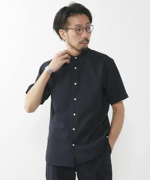 MEN'S MELROSE(メンズメルローズ)の「エステルシャンブレーバンドカラーシャツ(シャツ/ブラウス・メンズ・ベージュ/ネイビー/ホワイト/インディゴブルー・4/3/2)」の3枚目の写真