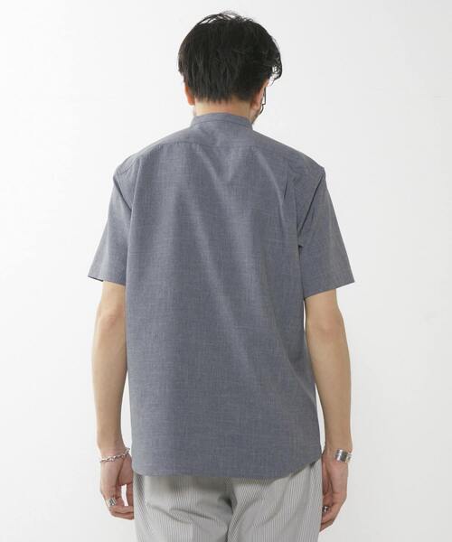 MEN'S MELROSE(メンズメルローズ)の「エステルシャンブレーバンドカラーシャツ(シャツ/ブラウス・メンズ・ベージュ/ネイビー/ホワイト/インディゴブルー・4/3/2)」の7枚目の写真