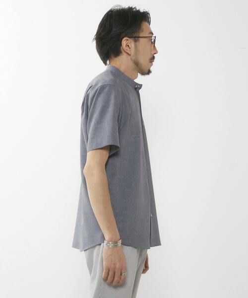 MEN'S MELROSE(メンズメルローズ)の「エステルシャンブレーバンドカラーシャツ(シャツ/ブラウス・メンズ・ベージュ/ネイビー/ホワイト/インディゴブルー・4/3/2)」の13枚目の写真