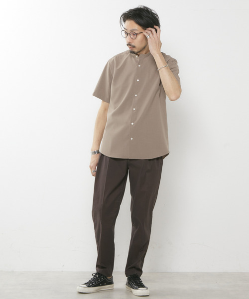 MEN'S MELROSE(メンズメルローズ)の「エステルシャンブレーバンドカラーシャツ(シャツ/ブラウス・メンズ・ベージュ/ネイビー/ホワイト/インディゴブルー・4/3/2)」の6枚目の写真