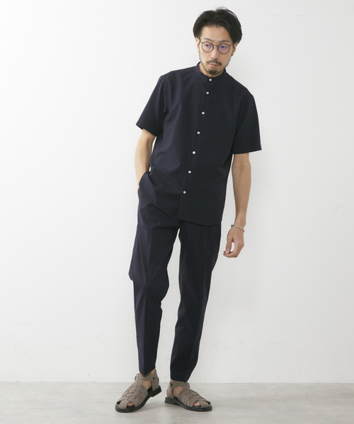 MEN'S MELROSE(メンズメルローズ)の「エステルシャンブレーバンドカラーシャツ(シャツ/ブラウス・メンズ・ベージュ/ネイビー/ホワイト/インディゴブルー・4/3/2)」の12枚目の写真