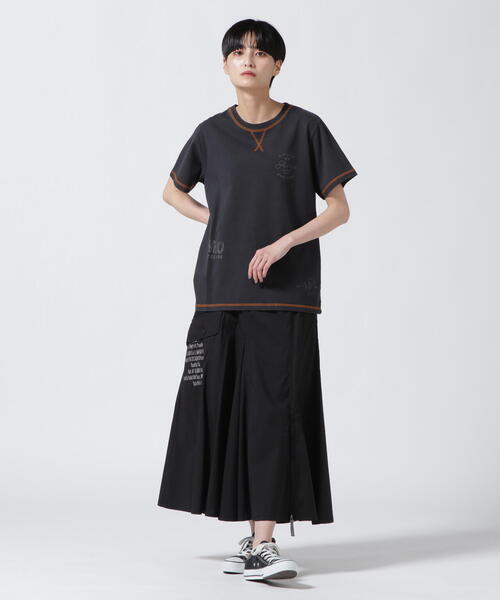 AVIREX（アヴィレックス）の「【直営店限定】PRODUCT DYEING STITCH T-SHIRT/ プロダクトダイイング ステッチTシャツ（Tシャツ/カットソー・レディース・パープル/アイボリー/ブラック/オリーブ系・M/S）」の12枚目の写真