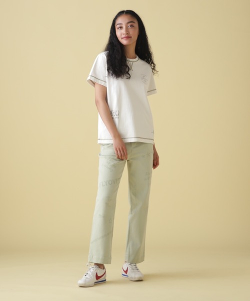 AVIREX（アヴィレックス）の「【直営店限定】PRODUCT DYEING STITCH T-SHIRT/ プロダクトダイイング ステッチTシャツ（Tシャツ/カットソー・レディース・パープル/アイボリー/ブラック/オリーブ系・M/S）」の7枚目の写真