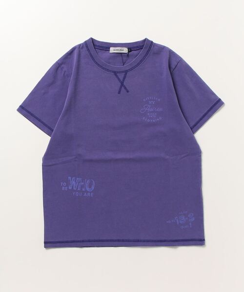 AVIREX（アヴィレックス）の「【直営店限定】PRODUCT DYEING STITCH T-SHIRT/ プロダクトダイイング ステッチTシャツ（Tシャツ/カットソー・レディース・パープル/アイボリー/ブラック/オリーブ系・M/S）」の13枚目の写真