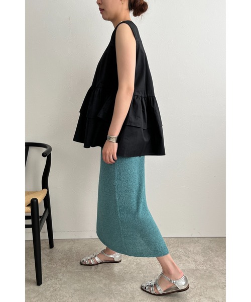 palm RICHE(ポームリシュ)の「パール付きノースリティアードブラウス(シャツ/ブラウス・レディース・ブラック/ブルー/オフホワイト・M)」の14枚目の写真