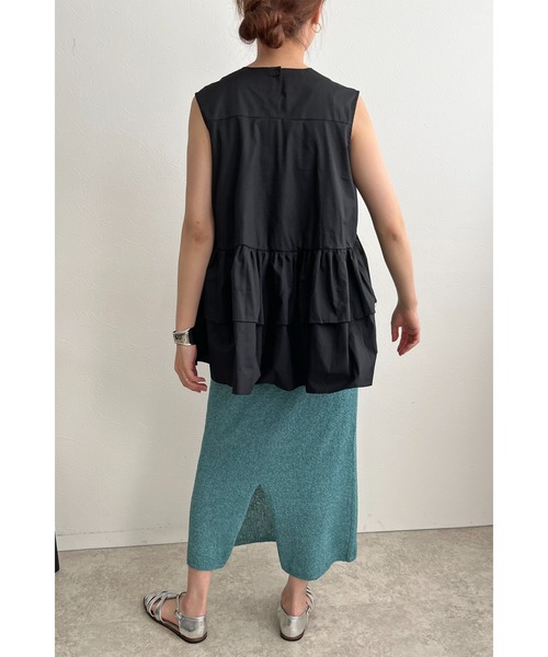 palm RICHE(ポームリシュ)の「パール付きノースリティアードブラウス(シャツ/ブラウス・レディース・ブラック/ブルー/オフホワイト・M)」の15枚目の写真
