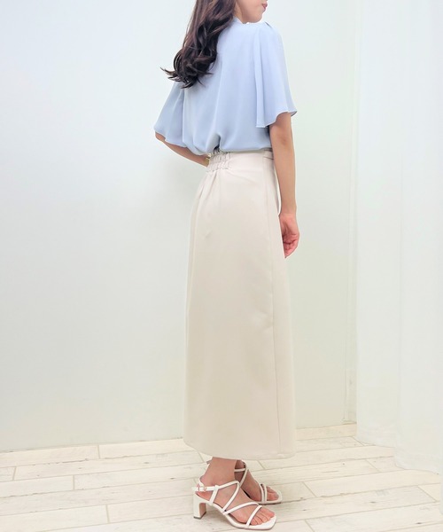 INGNI(イング)の「パールピン付トロミ5分袖ブラウス(シャツ/ブラウス・レディース・ブルー/ピンク/ホワイト×ブラック/オフホワイト・M)」の13枚目の写真