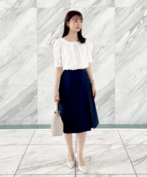 index(インデックス)の「◆ツイストスリーブカットソー【洗濯機洗い可】(Tシャツ/カットソー・レディース・ライトブルー/ホワイト系/ライトグレー/ネイビー・36/38/40/42)」の11枚目の写真