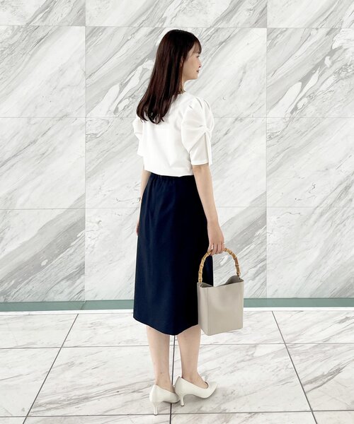 index(インデックス)の「◆ツイストスリーブカットソー【洗濯機洗い可】(Tシャツ/カットソー・レディース・ライトブルー/ホワイト系/ライトグレー/ネイビー・36/38/40/42)」の12枚目の写真