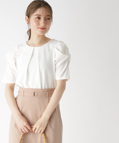 index(インデックス)の「◆ツイストスリーブカットソー【洗濯機洗い可】(Tシャツ/カットソー・レディース・ライトブルー/ホワイト系/ライトグレー/ネイビー・36/38/40/42)」の17枚目の写真