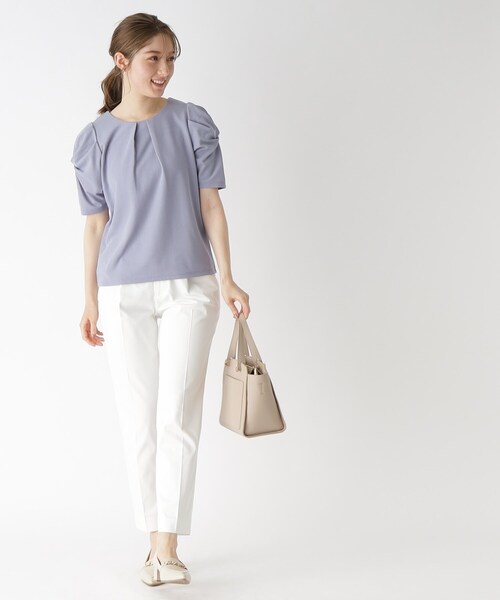 index(インデックス)の「◆ツイストスリーブカットソー【洗濯機洗い可】(Tシャツ/カットソー・レディース・ライトブルー/ホワイト系/ライトグレー/ネイビー・36/38/40/42)」の20枚目の写真