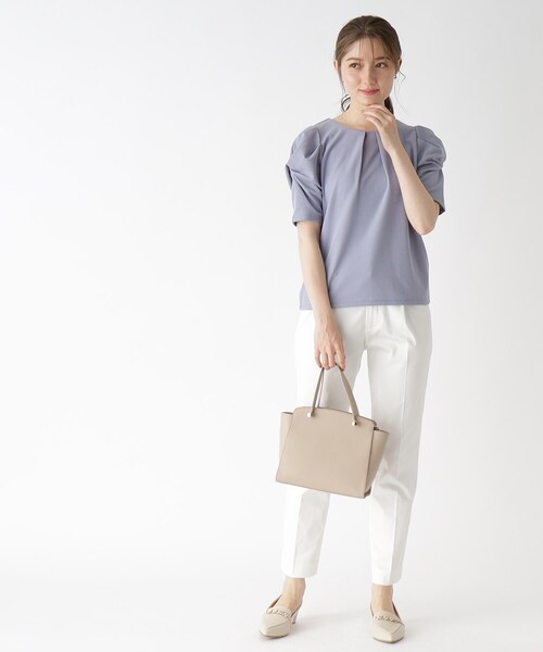 index(インデックス)の「◆ツイストスリーブカットソー【洗濯機洗い可】(Tシャツ/カットソー・レディース・ライトブルー/ホワイト系/ライトグレー/ネイビー・36/38/40/42)」の21枚目の写真