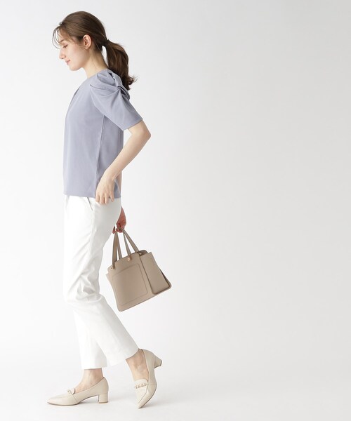 index(インデックス)の「◆ツイストスリーブカットソー【洗濯機洗い可】(Tシャツ/カットソー・レディース・ライトブルー/ホワイト系/ライトグレー/ネイビー・36/38/40/42)」の22枚目の写真