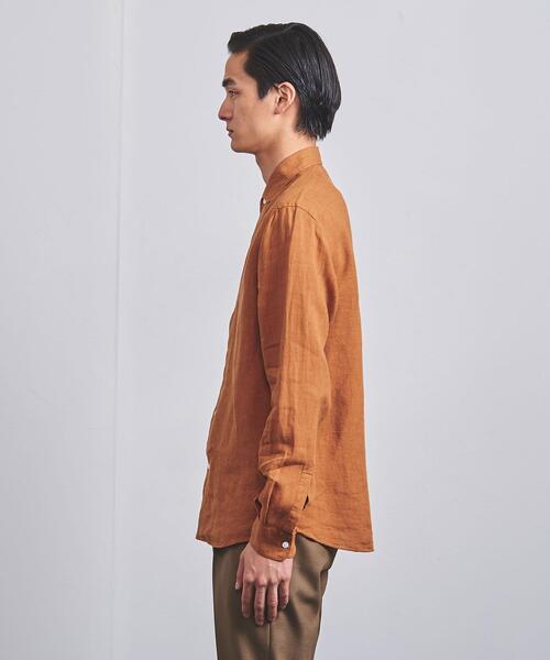 UNITED ARROWS（ユナイテッドアローズ）の「LIBECO リネン イタリアン カラー シャツ（シャツ/ブラウス・メンズ・ブラック/ホワイト/ケリー/オレンジ・S/M/L/XL）」の6枚目の写真