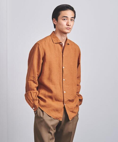 UNITED ARROWS（ユナイテッドアローズ）の「LIBECO リネン イタリアン カラー シャツ（シャツ/ブラウス・メンズ・ブラック/ホワイト/ケリー/オレンジ・S/M/L/XL）」の8枚目の写真