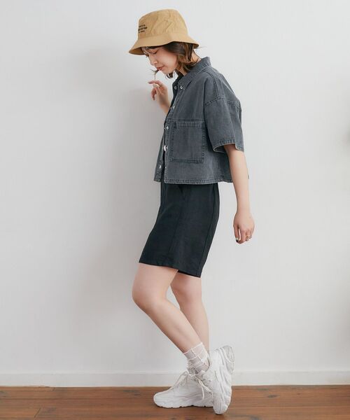 ems excite（エムズエキサイト）の「レーヨン麻バミューダPT（その他パンツ・レディース・ブラック/ナチュラル/ライトブラウン・FREE）」の9枚目の写真