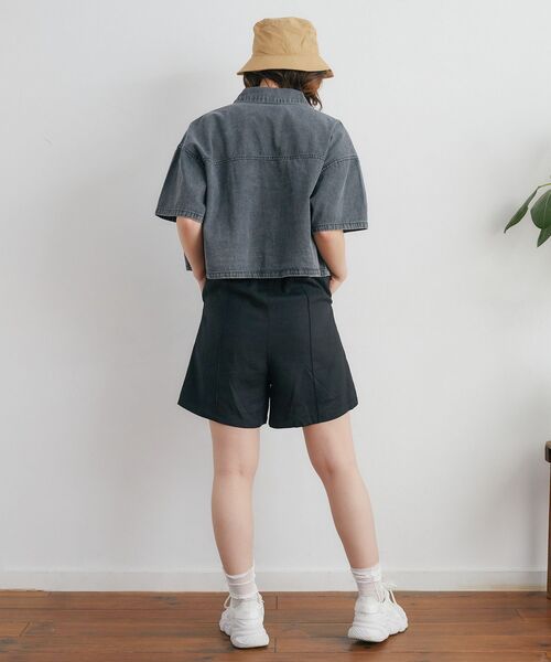 ems excite（エムズエキサイト）の「レーヨン麻バミューダPT（その他パンツ・レディース・ブラック/ナチュラル/ライトブラウン・FREE）」の13枚目の写真