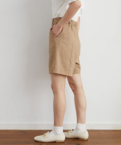 ems excite（エムズエキサイト）の「レーヨン麻バミューダPT（その他パンツ・レディース・ブラック/ナチュラル/ライトブラウン・FREE）」の21枚目の写真