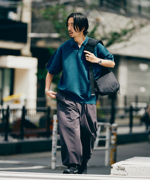 JOURNAL STANDARD（ジャーナルスタンダード）の「ポリエステル 透かし編みプルオーバーニットポロ（ポロシャツ・メンズ・オレンジ/ブルー系その他/ベージュ/ブラック系その他・MEDIUM/LARGE）」の13枚目の写真