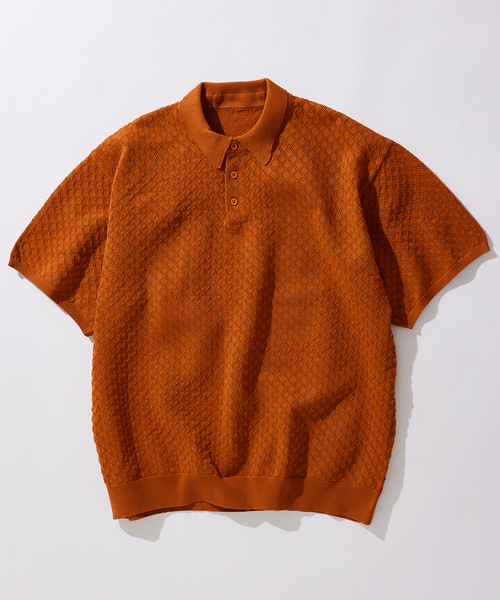 JOURNAL STANDARD（ジャーナルスタンダード）の「ポリエステル 透かし編みプルオーバーニットポロ（ポロシャツ・メンズ・オレンジ/ブルー系その他/ベージュ/ブラック系その他・MEDIUM/LARGE）」の22枚目の写真