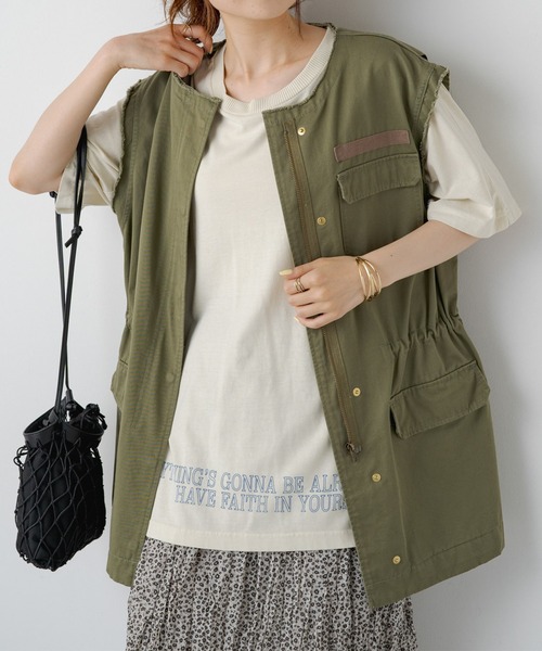 PUAL CE CIN(ピュアルセシン)の「ピグメントロゴプリントTシャツ(Tシャツ/カットソー・レディース・チャコールグレー/アイボリー/ピンク/ベージュ・FREE)」の2枚目の写真